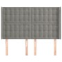 Cabecero con orejas de terciopelo gris claro 147x16x118/128 cm de vidaXL, Cabeceros y pies de cama - Ref: Foro24-3120062, Pre...