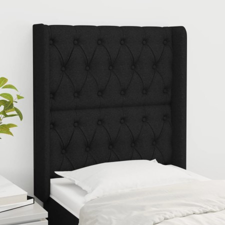 Cabecero con orejas de tela negro 83x16x118/128 cm de vidaXL, Cabeceros y pies de cama - Ref: Foro24-3119892, Precio: 88,66 €...