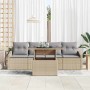 Conjunto de sofá de jardín 5 pcs Beige Poliratán en Sofás de exterior | Comprar online en Foru.es