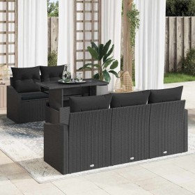 Conjunto de sofá de jardín 6 pcs Negro ratán sintético en Sofás de exterior | Comprar online en Foru.es