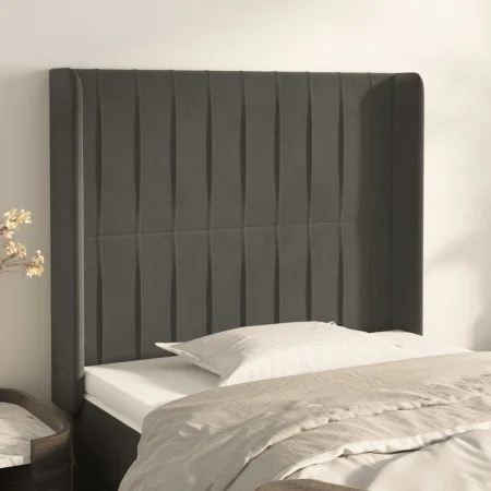 Headboard with dark gray velvet ears 93x16x118/128 cm by vidaXL, Headboards and footboards - Ref: Foro24-3119855, Price: 66,7...
