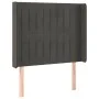 Headboard with dark gray velvet ears 93x16x118/128 cm by vidaXL, Headboards and footboards - Ref: Foro24-3119855, Price: 66,7...