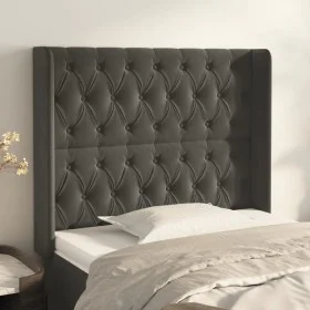 Kopfteil mit dunkelgrauen Samtohren 103x16x118/128 cm von vidaXL, Kopf- und Fußteile - Ref: Foro24-3119959, Preis: 83,79 €, R...