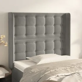 Headboard with light gray velvet ears 103x16x118/128 cm by vidaXL, Headboards and footboards - Ref: Foro24-3120056, Price: 80...