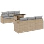 Conjunto de sofá de jardín 7 pcs Beige Poliratán en Sofás de exterior | Comprar online en Foru.es