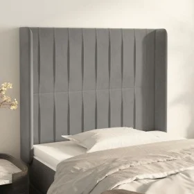 Kopfteil mit hellgrauen Samtohren 103x16x118/128 cm von vidaXL, Kopf- und Fußteile - Ref: Foro24-3119860, Preis: 79,06 €, Rab...