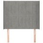 Cabecero con orejas de terciopelo gris claro 103x16x118/128 cm de vidaXL, Cabeceros y pies de cama - Ref: Foro24-3119860, Pre...