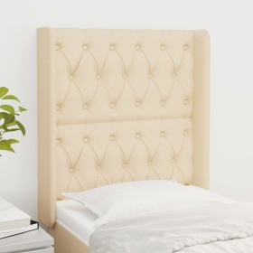 Cabecero con orejas de tela color crema 83x16x118/128 cm de vidaXL, Cabeceros y pies de cama - Ref: Foro24-3119895, Precio: 9...