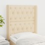 Cabecero con orejas de tela color crema 83x16x118/128 cm de vidaXL, Cabeceros y pies de cama - Ref: Foro24-3119895, Precio: 9...