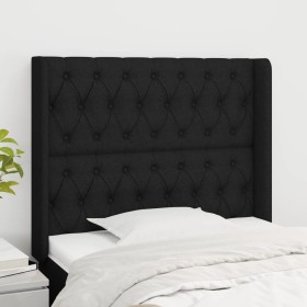 Cabecero con orejas de tela negro 93x16x118/128 cm de vidaXL, Cabeceros y pies de cama - Ref: Foro24-3119900, Precio: 82,98 €...