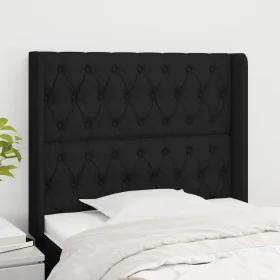 Headboard with black fabric ears 93x16x118/128 cm by vidaXL, Headboards and footboards - Ref: Foro24-3119900, Price: 82,23 €,...