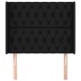 Cabecero con orejas de tela negro 93x16x118/128 cm de vidaXL, Cabeceros y pies de cama - Ref: Foro24-3119900, Precio: 82,98 €...