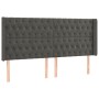 Cabecero con orejas de terciopelo gris oscuro 203x16x118/128 cm de vidaXL, Cabeceros y pies de cama - Ref: Foro24-3119983, Pr...