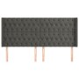 Cabecero con orejas de terciopelo gris oscuro 203x16x118/128 cm de vidaXL, Cabeceros y pies de cama - Ref: Foro24-3119983, Pr...