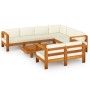 Conjunto de jardín 8 piezas con cojines 100x60 cm madera de acacia en Conjuntos de jardín | Comprar online en Foru.es