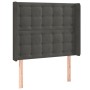 Cabecero con orejas de terciopelo gris oscuro 93x16x118/128 cm de vidaXL, Cabeceros y pies de cama - Ref: Foro24-3120051, Pre...