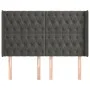 Headboard with dark gray velvet ears 147x16x118/128 cm by vidaXL, Headboards and footboards - Ref: Foro24-3119965, Price: 142...