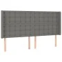 Headboard with dark gray fabric ears 183x16x118/128 cm by vidaXL, Headboards and footboards - Ref: Foro24-3120029, Price: 145...