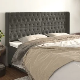 Headboard with dark gray velvet ears 183x16x118/128 cm by vidaXL, Headboards and footboards - Ref: Foro24-3119977, Price: 135...