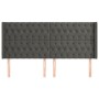 Cabecero con orejas de terciopelo gris oscuro 183x16x118/128 cm de vidaXL, Cabeceros y pies de cama - Ref: Foro24-3119977, Pr...