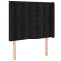 Cabecero con orejas de terciopelo negro 83x16x118/128 cm de vidaXL, Cabeceros y pies de cama - Ref: Foro24-3120046, Precio: 6...