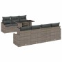 Conjunto de sofá de jardín 8 pcs Gris Poliratán en Sofás de exterior | Comprar online en Foru.es