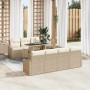 Conjunto de sofá de jardín 8 pcs Beige ratán sintético en Sofás de exterior | Comprar online en Foru.es