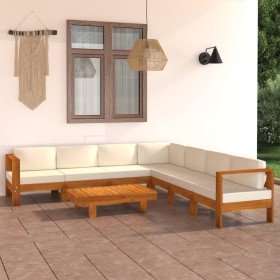 Conjunto de jardín 8 piezas con cojines 100x60 cm madera de acacia en Conjuntos de jardín | Comprar online en Foru.es