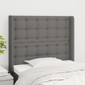 Cabecero con orejas de tela gris oscuro 93x16x118/128 cm de vidaXL, Cabeceros y pies de cama - Ref: Foro24-3119997, Precio: 8...
