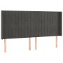 Cabecero con orejas de terciopelo gris oscuro 203x16x118/128 cm de vidaXL, Cabeceros y pies de cama - Ref: Foro24-3119885, Pr...