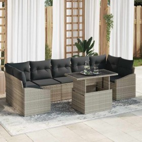 Conjunto de sofá de jardín 8 pcs Gris Claro Poliratán en Sofás de exterior | Comprar online en Foru.es
