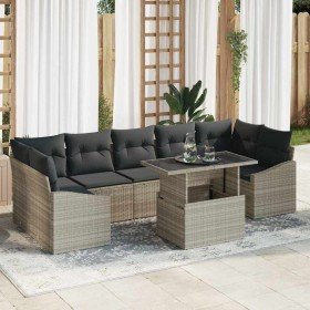 Conjunto de sofá de jardín 8 pcs Gris Claro Poliratán en Sofás de exterior | Comprar online en Foru.es