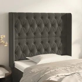 Headboard with dark gray velvet ears 93x16x118/128 cm by vidaXL, Headboards and footboards - Ref: Foro24-3119953, Price: 77,7...