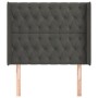 Cabecero con orejas de terciopelo gris oscuro 93x16x118/128 cm de vidaXL, Cabeceros y pies de cama - Ref: Foro24-3119953, Pre...