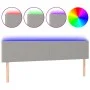 Cabecero con LED de tela gris claro 200x5x78/88 cm de vidaXL, Cabeceros y pies de cama - Ref: Foro24-3121354, Precio: 66,03 €...