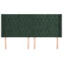 Cabecero con orejas de terciopelo verde oscuro 203x16x118/128cm de vidaXL, Cabeceros y pies de cama - Ref: Foro24-3119985, Pr...