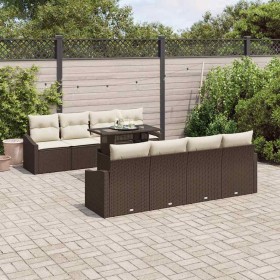 Conjunto de sofá de jardín 9 pcs Marrón ratán sintético en Sofás de exterior | Comprar online en Foru.es