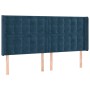 Cabecero con orejas de terciopelo azul oscuro 203x16x118/128 cm de vidaXL, Cabeceros y pies de cama - Ref: Foro24-3120084, Pr...