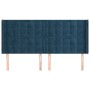 Cabecero con orejas de terciopelo azul oscuro 203x16x118/128 cm de vidaXL, Cabeceros y pies de cama - Ref: Foro24-3120084, Pr...