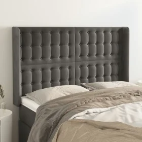 Kopfteil mit dunkelgrauen Samtohren 147x16x118/128 cm von vidaXL, Kopf- und Fußteile - Ref: Foro24-3120063, Preis: 126,98 €, ...