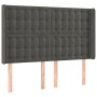 Cabecero con orejas de terciopelo gris oscuro 147x16x118/128 cm de vidaXL, Cabeceros y pies de cama - Ref: Foro24-3120063, Pr...