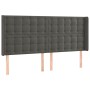 Cabecero con orejas de terciopelo gris oscuro 163x16x118/128 cm de vidaXL, Cabeceros y pies de cama - Ref: Foro24-3120069, Pr...