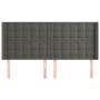 Cabecero con orejas de terciopelo gris oscuro 163x16x118/128 cm de vidaXL, Cabeceros y pies de cama - Ref: Foro24-3120069, Pr...
