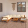 Conjunto de jardín 9 piezas con cojines 100x60 cm madera de acacia en Conjuntos de jardín | Comprar online en Foru.es