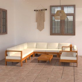 Conjunto de jardín 9 piezas con cojines 100x60 cm madera de acacia en Conjuntos de jardín | Comprar online en Foru.es