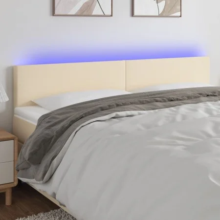 Cabecero con LED de tela color crema 200x5x78/88 cm de vidaXL, Cabeceros y pies de cama - Ref: Foro24-3121359, Precio: 78,69 ...