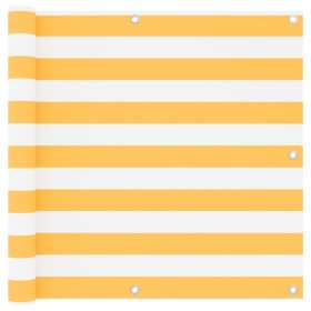 Toldo para balcón tela oxford blanco y amarillo 90x600 cm en Sombrillas | Comprar online en Foru.es