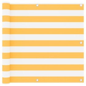 Toldo para balcón tela oxford blanco y amarillo 90x600 cm en Sombrillas | Comprar online en Foru.es