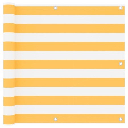 Toldo para balcón tela oxford blanco y amarillo 90x600 cm en Sombrillas | Comprar online en Foru.es