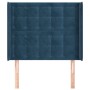 Cabecero con orejas de terciopelo azul oscuro 83x16x118/128 cm de vidaXL, Cabeceros y pies de cama - Ref: Foro24-3120048, Pre...